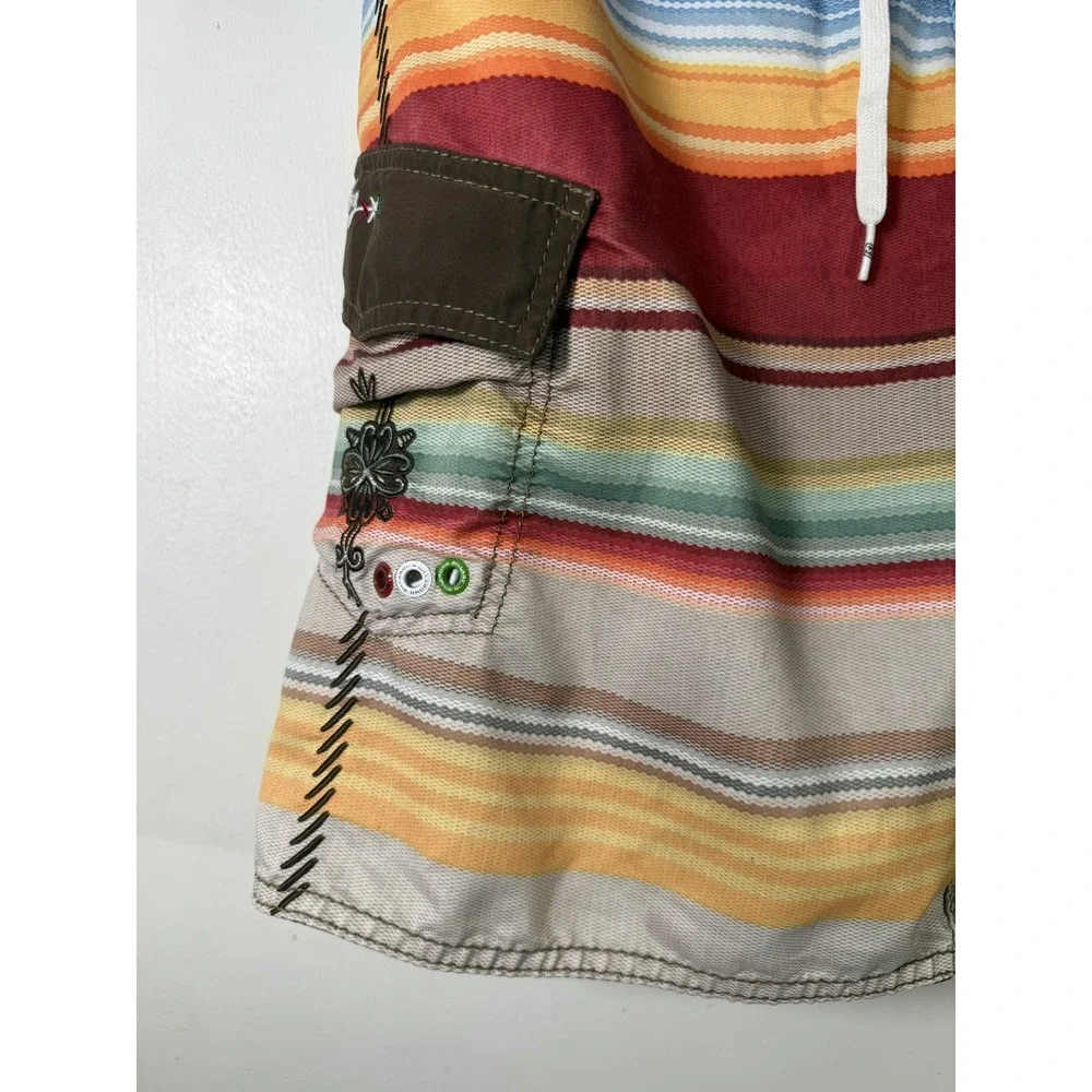 Hecho De Billabong Mens Drawstring Board Shorts Sz. 30 /Beige/Mexico Theme